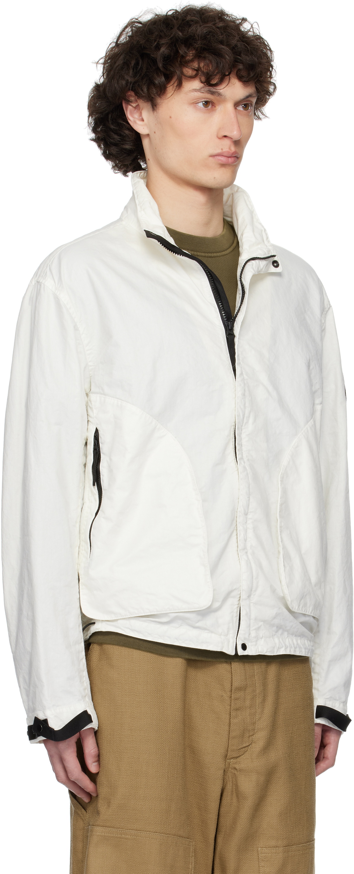 Stone Island Off-White Organic Look Nylon Panama-TC Jacket Stone