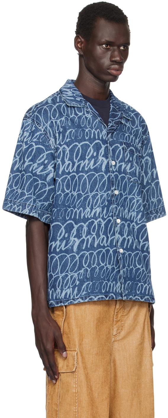 Marni Blue Scribble Denim Shirt Marni