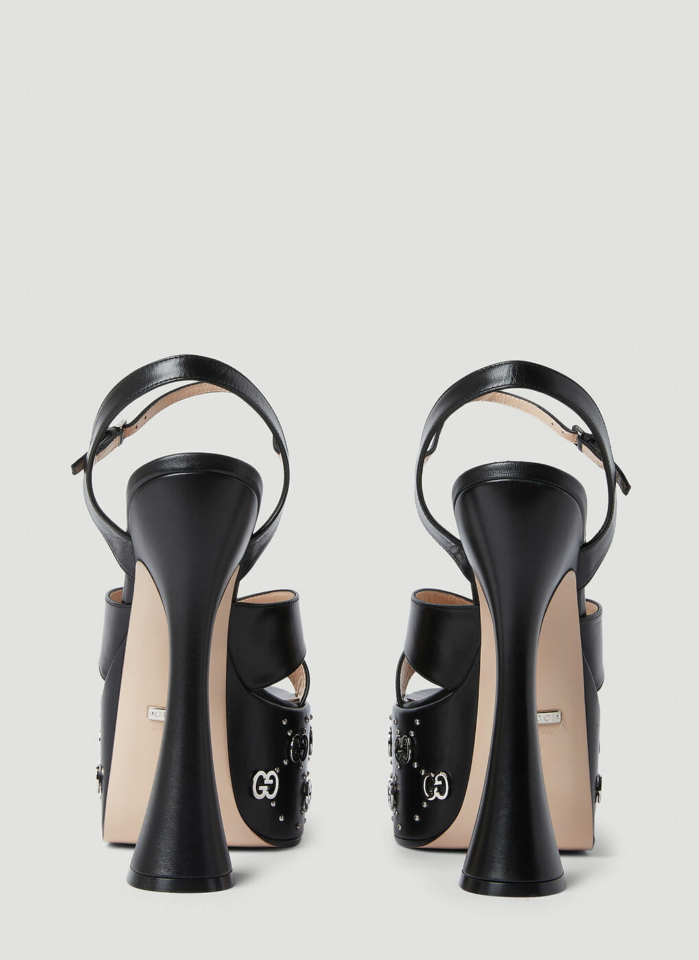Gucci GG Stud-embellished Platform Sandals in Black