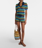 Etro Knitted striped cotton-blend crop top