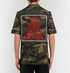 Valentino - Camp-Collar Piped Camouflage-Print Cotton-Poplin Shirt - Men - Green