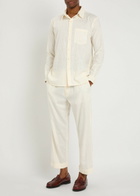 Smr Days Malibu Embroidered Straight-leg Cotton-blend Trousers Ecru