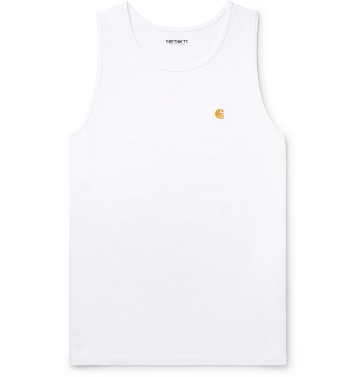 Photo: Carhartt WIP - Chase Logo-Embroidered Cotton-Jersey Tank Top - White