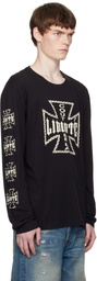 COÛT DE LA LIBERTÉ Black Acadian Printed Logo Crystal T-shirt