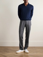 Purdey - Duke Slim-Fit Worsted Cashmere Polo Sweater - Blue