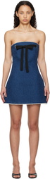 MSGM Blue Straight Neck Minidress