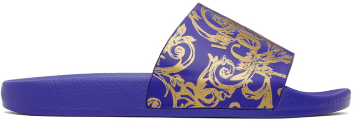 Photo: Versace Jeans Couture Blue Garland Slides