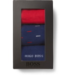 Hugo Boss - Three-Pack Stretch Cotton-Blend Socks - Blue