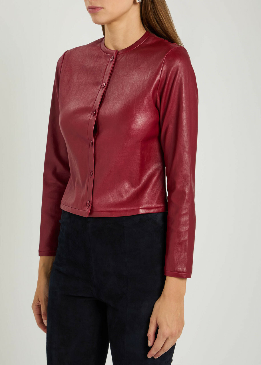 Stouls Astrid 25 Stretch-suede Cardigan Dark Red