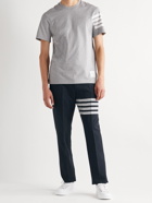 THOM BROWNE - Grey Slim-Fit Tapered Striped Wool Suit Trousers - Blue