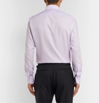 Ermenegildo Zegna - Lilac Cutaway-Collar Prince of Wales Checked Cotton Shirt - Lilac