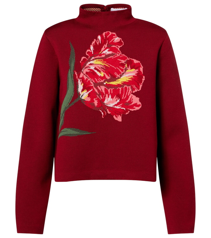 Photo: Carolina Herrera Floral jacquard cotton and wool sweater