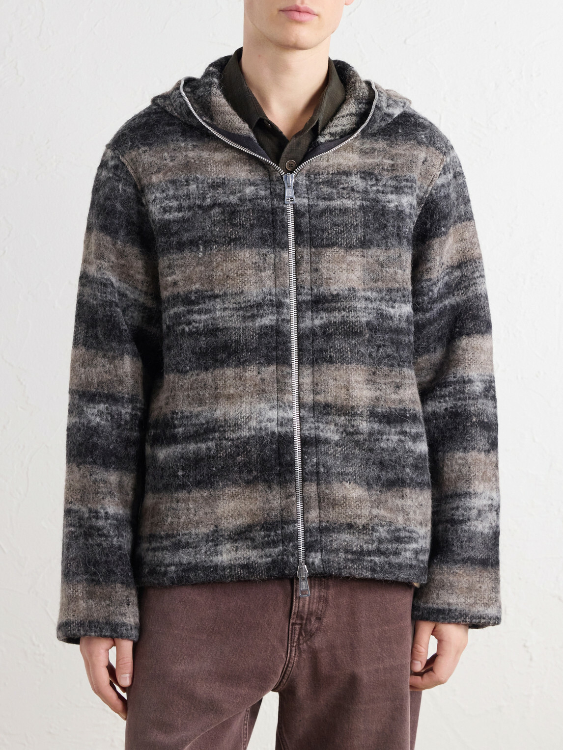 Our Legacy - Full Zip Wool-Blend Hooded Blouson Jacket - Gray