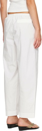 St. Agni White Fine Rouleau Crop Trousers