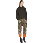 R13 Green and Orange Camo Harrem Sweat Cuffs Cargo Trousers