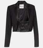 Noir Kei Ninomiya Cropped wool, mohair, and silk jacket