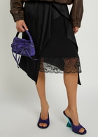 Acne Studios Layered Asymmetric Satin Midi Skirt Black