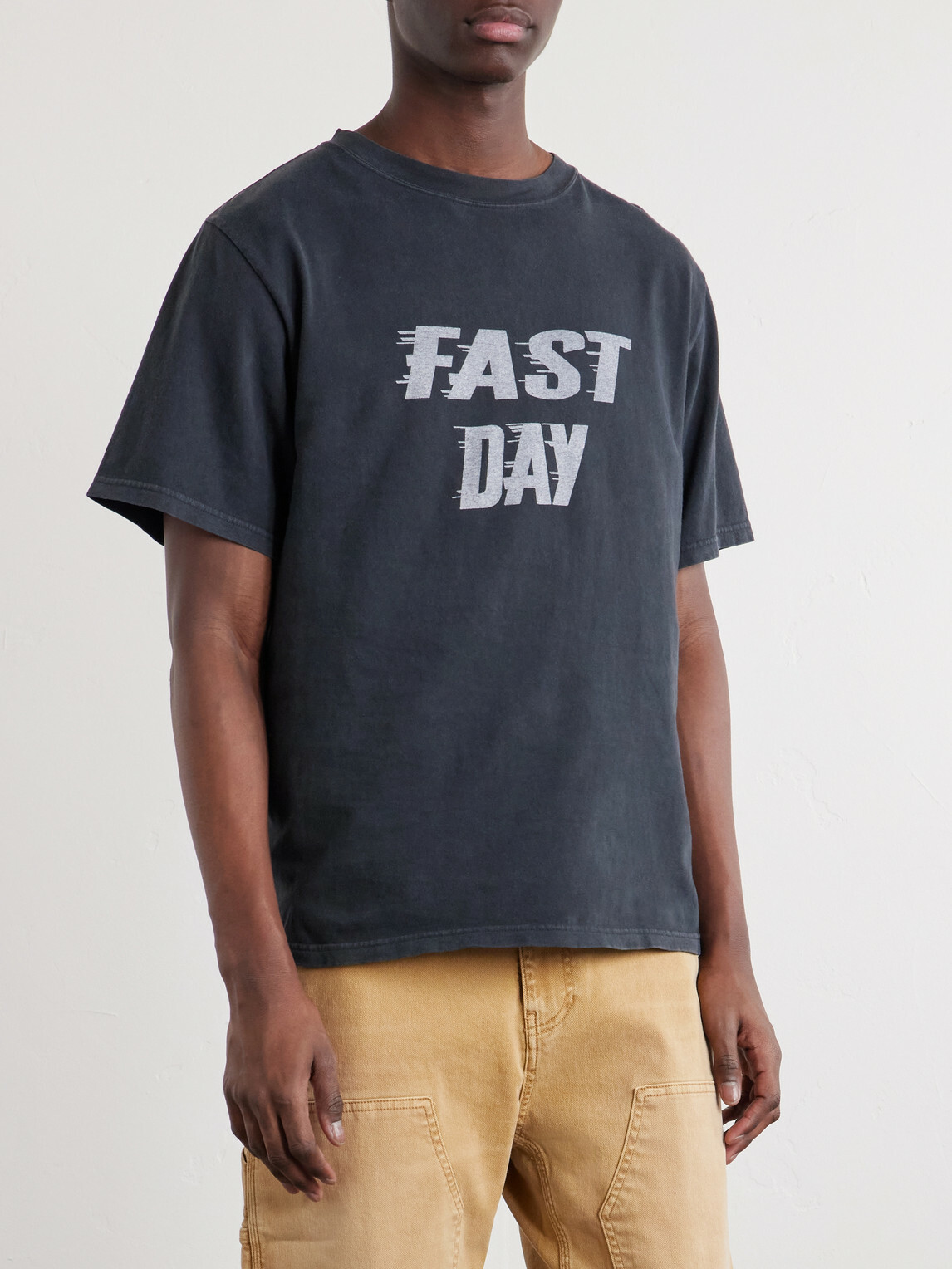 Remi Relief - Fast Day Printed Cotton-Jersey T-Shirt - Black