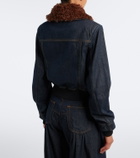 Ganni Cropped denim blouson jacket