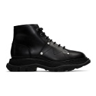 Alexander McQueen Black Tread Lace-Up Boots