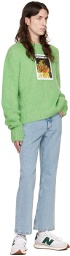 Sky High Farm Workwear Green Denim Tears Edition Sweater