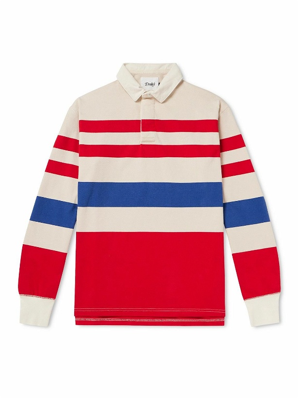 Photo: Drake's - Striped Cotton-Jersey Polo Shirt - Unknown