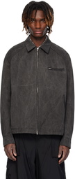 Juun.J Gray Washed Cotton Work Denim Jacket
