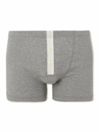 Hemen Biarritz - Albar Ribbed Organic Stretch-Cotton Boxer Briefs - Gray