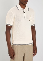 Jacquemus Le Polo Voilier Open-knit Silk and Cotton-blend Polo Shirt Off White