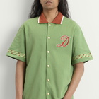 Drôle de Monsieur Men's Embroidered Sport Shirt in Water Green