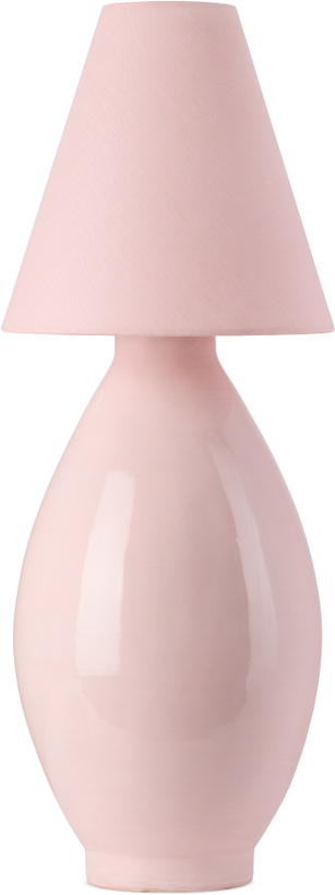 Photo: Los Objetos Decorativos Pink Conical Shade Ceramic Large Lamp