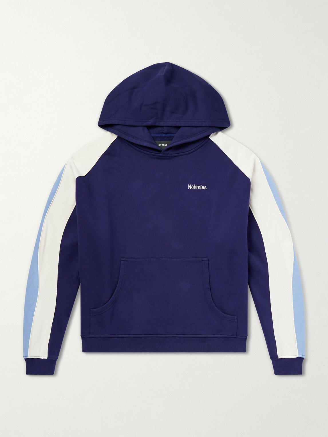NAHMIAS - Ollie Logo-Embroidered Cotton-Jersey Hoodie - Blue