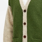 Country Of Origin Men's Regent Panel Knit Cardigan in Forest