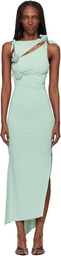 Coperni Green Flower Midi Dress