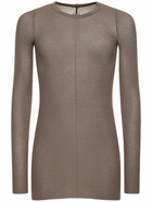 RICK OWENS - Ribbed Silk Blend Long Sleeve T-shirt