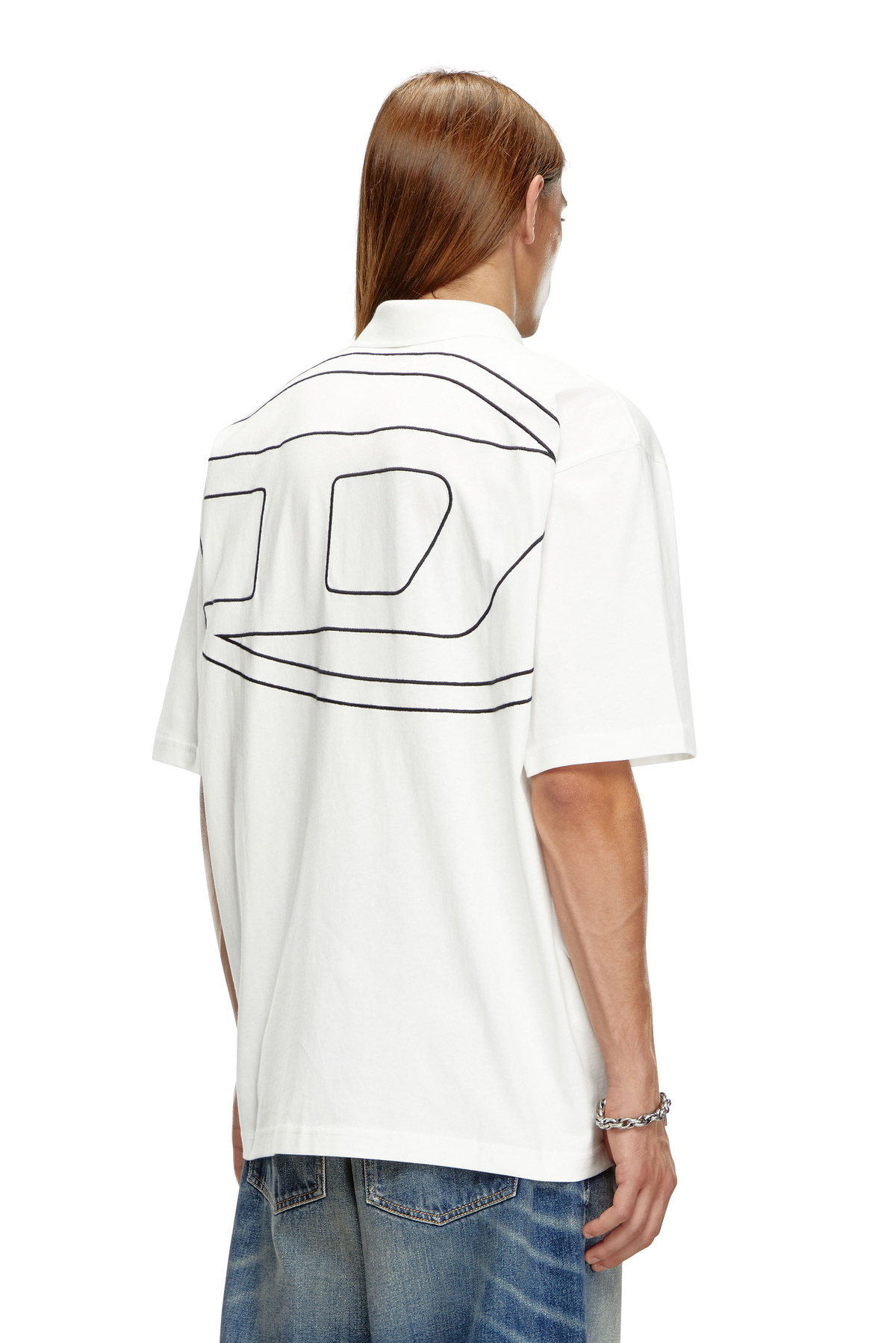 Diesel Polo shirt with maxi oval D embroidery - Polos Mens in Multicolor