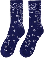 Rhude Navy Bandana Jacquard Socks