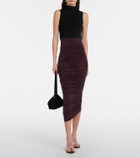 Wolford Draped sheer high-rise midi skirt