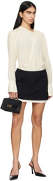 Victoria Beckham Off-White Twist Detail Scarf Blouse