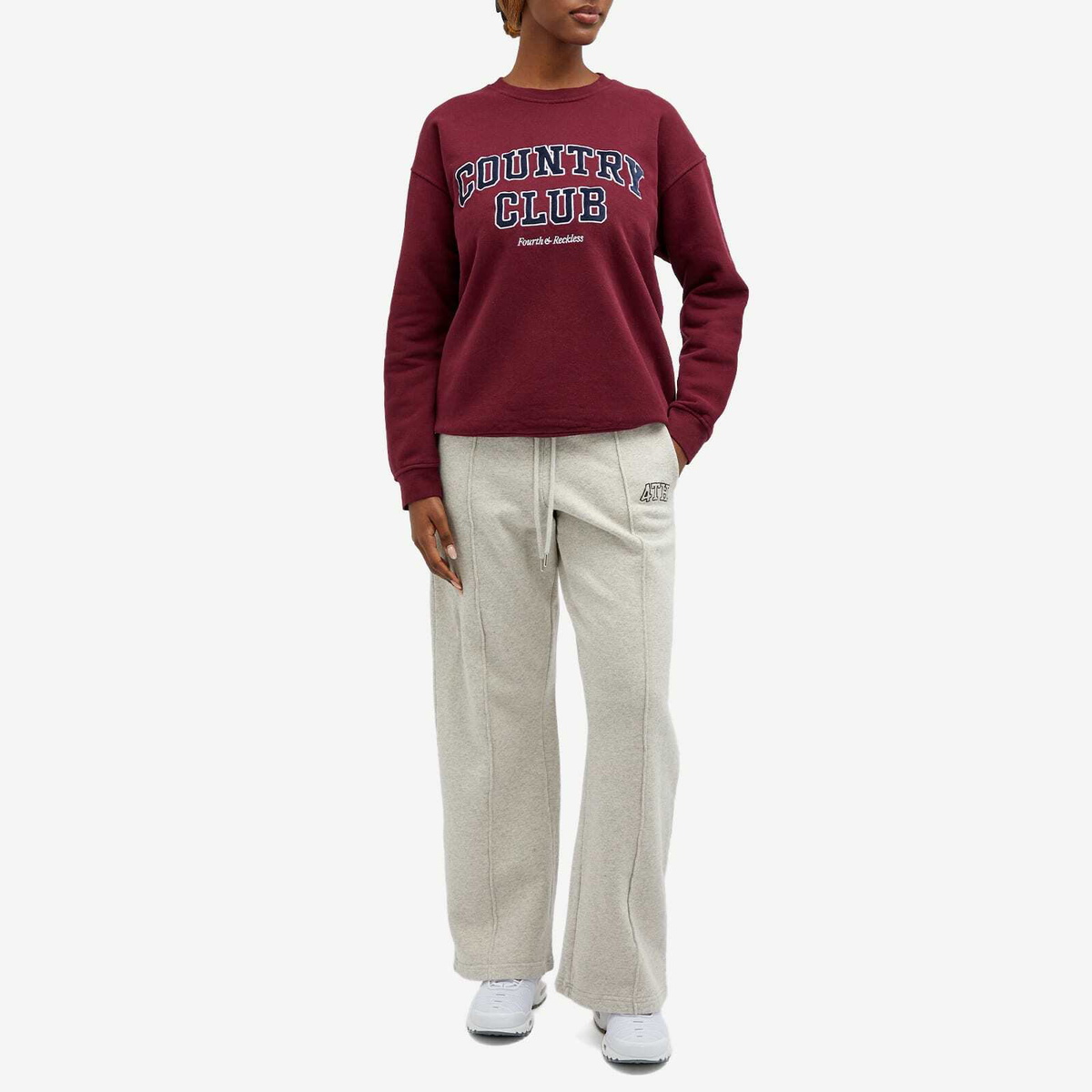 4th & Reckless Women's Charli Logo Sweatshirt in Burgundy