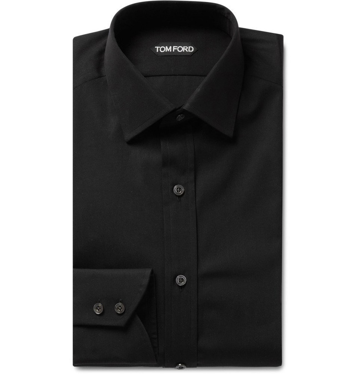 Photo: TOM FORD - Black Slim-Fit Cotton-Poplin Shirt - Men - Black