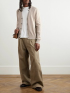 AMI PARIS - ADC Logo-Embroidered Cashmere and Wool-Blend Cardigan - Neutrals