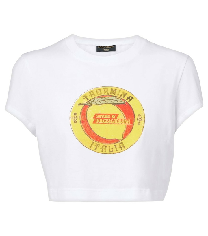 Photo: Dolce&Gabbana Cropped printed cotton T-shirt