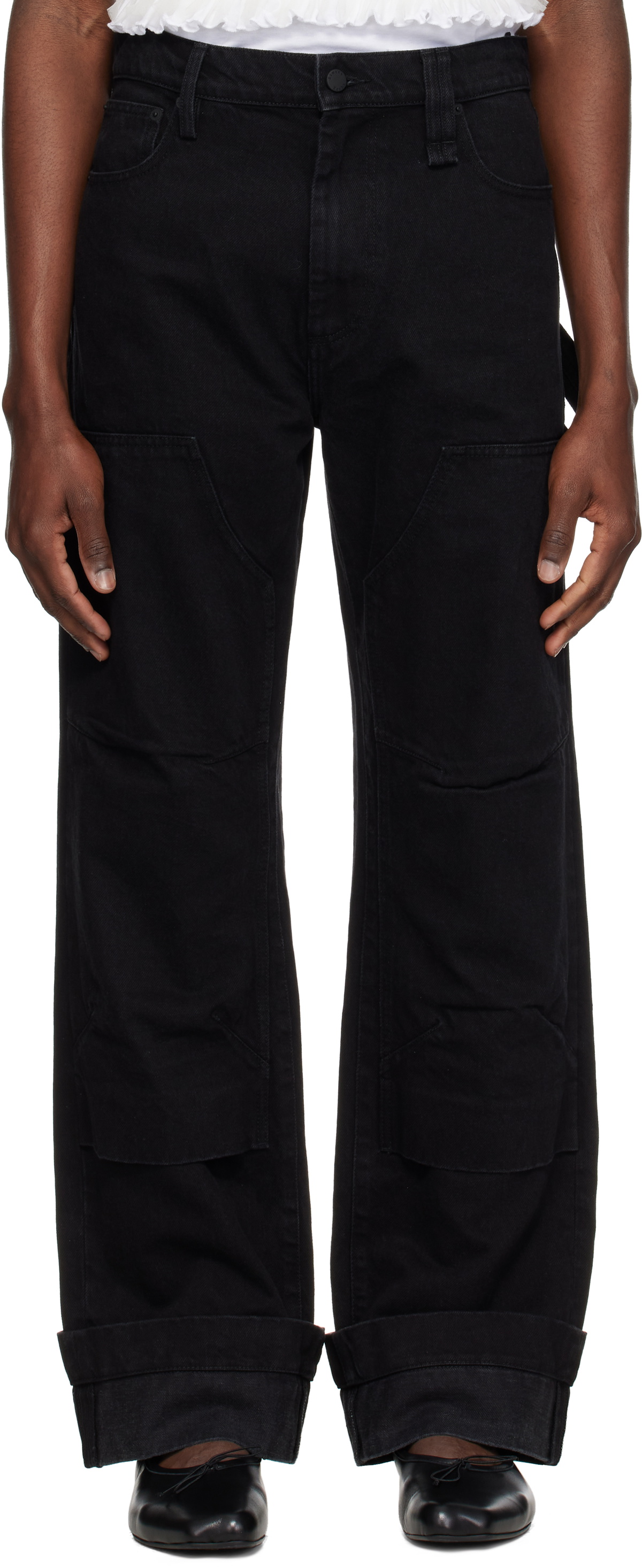 Simone Rocha Black Embellished Workwear Jeans Simone Rocha