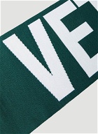Double Logo Fringed Scarf in Green