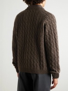 mfpen - Editor Cable-Knit Wool Zip-Up Cardigan - Brown