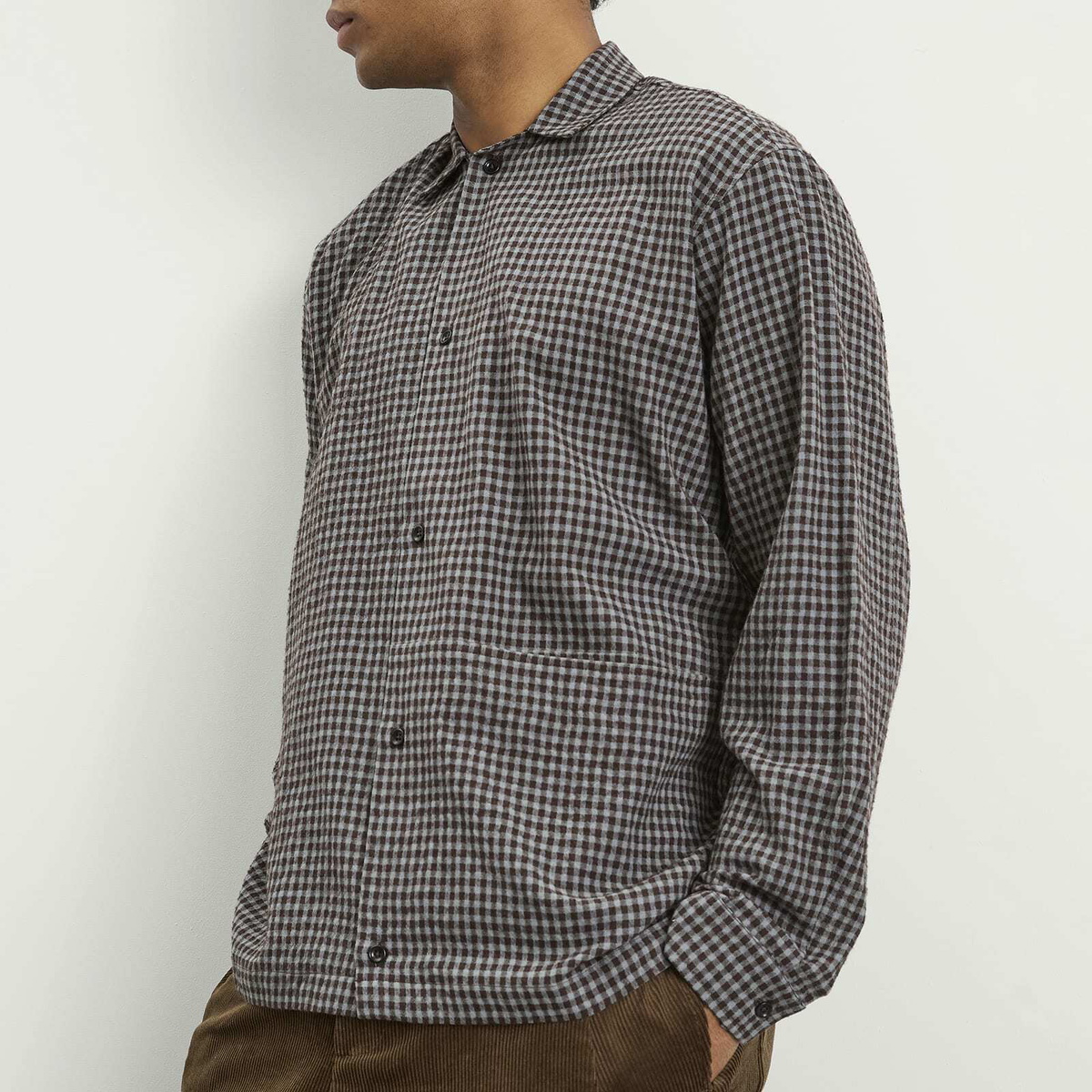 Sage Nation Men's Siesta Boxy Shirt in Mint Gingham Check