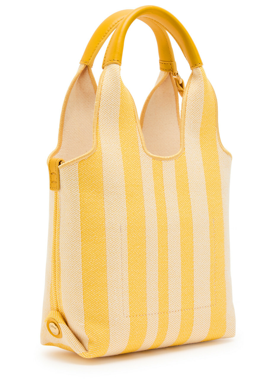 Chloe Stripy Logo-jacquard Canvas Tote bag - Yellow - One Size
