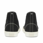 Maison Margiela Men's Canvas Tabi High Top Sneakers in Black/White