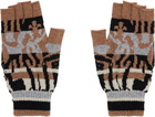Vivienne Westwood Beige & Black Fingerless Gloves